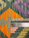 27647 - Kelim Hand-Woven/Flat-Weaved/Afghan Kelim/Carpet Modern/Nomadic Authentic/Size: 5'9" x 4'1"/175cm × 124cm