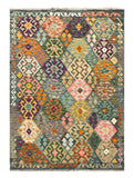 27646 - Kelim Hand-Woven/Flat-Weaved/Afghan Kelim/Carpet Modern/Nomadic Authentic/Size: 6'2" x 4'3"/188cm × 130cm