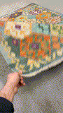 27646 - Kelim Hand-Woven/Flat-Weaved/Afghan Kelim/Carpet Modern/Nomadic Authentic/Size: 6'2" x 4'3"/188cm × 130cm