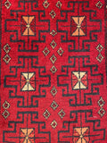 26340- Khal Mohammad Afghan Hand-Knotted Authentic/Traditional/Rug/Size: 1'9" x 1'4"