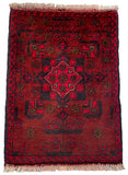 26600- Khal Mohammad Afghan Hand-Knotted Authentic/Traditional/Rug/Size: 2'0" x 1'3"