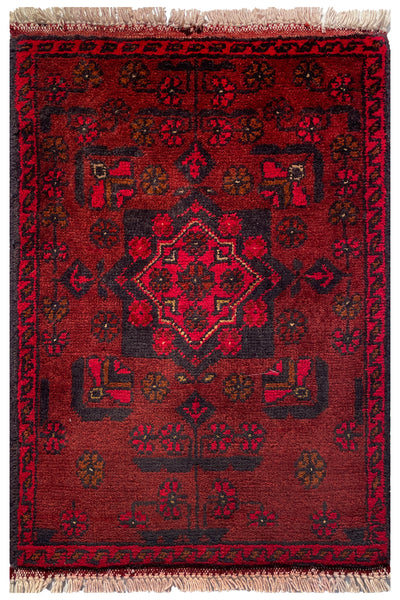 26600- Khal Mohammad Afghan Hand-Knotted Authentic/Traditional/Rug/Size: 2'0" x 1'3"
