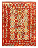 27773 - Kelim Hand-Woven/Flat-Weaved/Afghan Kelim/Carpet Modren/Nomadic Authentic/Size: 9'11" x 6'9"/302cm × 205cm
