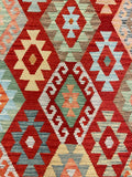 27773 - Kelim Hand-Woven/Flat-Weaved/Afghan Kelim/Carpet Modren/Nomadic Authentic/Size: 9'11" x 6'9"/302cm × 205cm