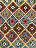 27575 - Kelim Hand-Woven/Flat-Weaved/Afghan Kelim/Carpet Modern/Nomadic Authentic/Size: 6'6" x 4'0"/198cm × 122cm