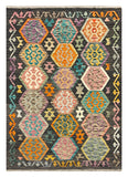 27650 - Kelim Hand-Woven/Flat-Weaved/Afghan Kelim/Carpet Modern/Nomadic Authentic/Size: 5'10" x 4'2"/178cm × 127cm