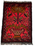 26410- Khal Mohammad Afghan Hand-Knotted Authentic/Traditional/Rug/Size: 2'0" x 1'3"