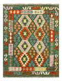 27641 - Kelim Hand-Woven/Flat-Weaved/Afghan Kelim/Carpet Modern/Nomadic Authentic/Size: 5'3" x 4'0"/160cm × 122cm