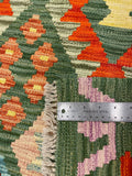 27641 - Kelim Hand-Woven/Flat-Weaved/Afghan Kelim/Carpet Modern/Nomadic Authentic/Size: 5'3" x 4'0"/160cm × 122cm
