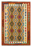 27766 - Kelim Hand-Woven/Flat-Weaved/Afghan Kelim/Carpet Modren/Nomadic Authentic/Size: 6'2" x 3'11"/188 cm × 119cm