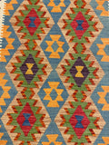 27766 - Kelim Hand-Woven/Flat-Weaved/Afghan Kelim/Carpet Modren/Nomadic Authentic/Size: 6'2" x 3'11"/188 cm × 119cm