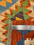27766 - Kelim Hand-Woven/Flat-Weaved/Afghan Kelim/Carpet Modren/Nomadic Authentic/Size: 6'2" x 3'11"/188 cm × 119cm