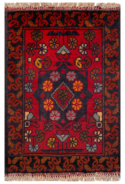 26586 - Khal Mohammad Afghan Hand-Knotted Authentic/Traditional/Rug/Size: 2'0" x 1'3"