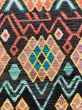 27648 - Kelim Hand-Woven/Flat-Weaved/Afghan Kelim/Carpet Modern/Nomadic Authentic/Size: 5'6" x 4'2"/168cm × 127cm