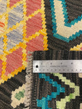 27648 - Kelim Hand-Woven/Flat-Weaved/Afghan Kelim/Carpet Modern/Nomadic Authentic/Size: 5'6" x 4'2"/168cm × 127cm