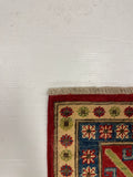 27926-Royal Kazak Hand-Knotted/Handmade Afghan Rug/Carpet Tribal/Nomadic Authentic/ Size: 9'2" x 6'6"/279m x 198cm