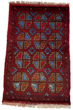 26384- Khal Mohammad Afghan Hand-Knotted Authentic/Traditional/Rug/Size: 2'0" x 1'3"