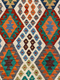 27754 - Kelim Hand-Woven/Flat-Weaved/Afghan Kelim/Carpet Modren/Nomadic Authentic/Size: 6'4" x 4'1"/193cm ×124cm