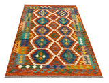 27768 - Kelim Hand-Woven/Flat-Weaved/Afghan Kelim/Carpet Modren/Nomadic Authentic/Size: 6'0" x 4'1"/183 cm x 124cm