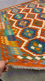 27768 - Kelim Hand-Woven/Flat-Weaved/Afghan Kelim/Carpet Modren/Nomadic Authentic/Size: 6'0" x 4'1"/183 cm x 124cm