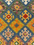 27769 - Kelim Hand-Woven/Flat-Weaved/Afghan Kelim/Carpet Modren/Nomadic Authentic/Size: 6'1" x 4'0"/185 cm × 122cm