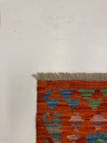 27769 - Kelim Hand-Woven/Flat-Weaved/Afghan Kelim/Carpet Modren/Nomadic Authentic/Size: 6'1" x 4'0"/185 cm × 122cm