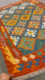 27769 - Kelim Hand-Woven/Flat-Weaved/Afghan Kelim/Carpet Modren/Nomadic Authentic/Size: 6'1" x 4'0"/185 cm × 122cm