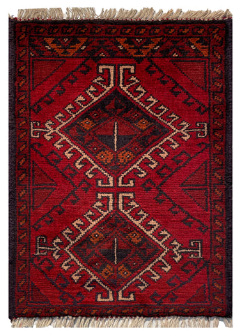 26196 - Khal Mohammad Afghan Hand-Knotted Authentic/Traditional/Rug/Size: 2'0" x 1'4"