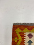 27756 - Kelim Hand-Woven/Flat-Weaved/Afghan Kelim/Carpet Modren/Nomadic Authentic/Size: 6'2" x 3'11"/188cm ×119cm