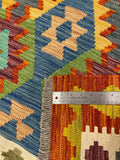 27756 - Kelim Hand-Woven/Flat-Weaved/Afghan Kelim/Carpet Modren/Nomadic Authentic/Size: 6'2" x 3'11"/188cm ×119cm