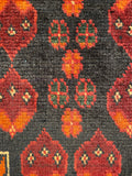 26390- Khal Mohammad Afghan Hand-Knotted Authentic/Traditional/Rug/Size: 1'9" x 1'4"