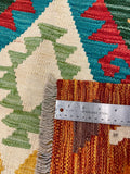 27757 - Kelim Hand-Woven/Flat-Weaved/Afghan Kelim/Carpet Modren/Nomadic Authentic/Size: 6'3" x 4'2"/191cm × 127cm
