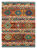 27759 - Kelim Hand-Woven/Flat-Weaved/Afghan Kelim/Carpet Modren/Nomadic Authentic/Size: 5'11" x 4'4"/180cm × 132cm