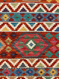 27759 - Kelim Hand-Woven/Flat-Weaved/Afghan Kelim/Carpet Modren/Nomadic Authentic/Size: 5'11" x 4'4"/180cm × 132cm