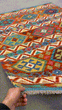 27759 - Kelim Hand-Woven/Flat-Weaved/Afghan Kelim/Carpet Modren/Nomadic Authentic/Size: 5'11" x 4'4"/180cm × 132cm
