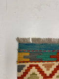 27759 - Kelim Hand-Woven/Flat-Weaved/Afghan Kelim/Carpet Modren/Nomadic Authentic/Size: 5'11" x 4'4"/180cm × 132cm
