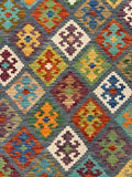 27755 - Kelim Hand-Woven/Flat-Weaved/Afghan Kelim/Carpet Modren/Nomadic Authentic/Size: 6'6" x 4'4"/198cm ×132cm