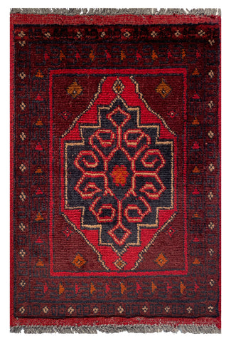 26437 - Khal Mohammad Afghan Hand-Knotted Authentic/Traditional/Rug/Size: 2'0" x 1'3"