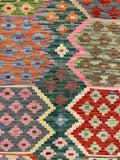 27642 - Kelim Hand-Woven/Flat-Weaved/Afghan Kelim/Carpet Modern/Nomadic Authentic/Size: 5'8" x 4'1"/173cm × 124cm