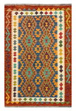 27760 - Kelim Hand-Woven/Flat-Weaved/Afghan Kelim/Carpet Modren/Nomadic Authentic/Size: 6'3" x 4'0"/191 cm ×&nbsp; 122m