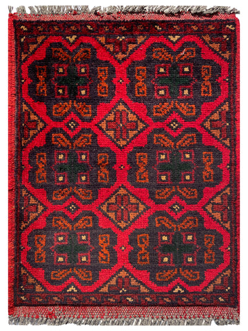26461 - Khal Mohammad Afghan Hand-Knotted Authentic/Traditional/Rug/Size: 1'9" x 1'3"
