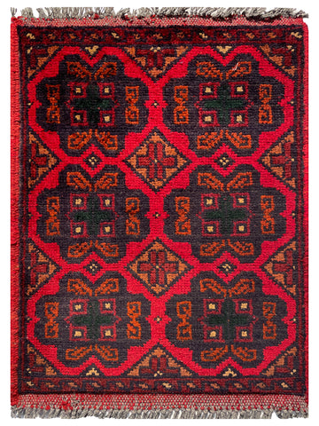 26461 - Khal Mohammad Afghan Hand-Knotted Authentic/Traditional/Rug/Size: 1'9" x 1'3"/53cm x 38cm