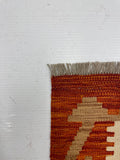 27760 - Kelim Hand-Woven/Flat-Weaved/Afghan Kelim/Carpet Modren/Nomadic Authentic/Size: 6'3" x 4'0"/191 cm ×&nbsp; 122m