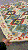27644 - Kelim Hand-Woven/Flat-Weaved/Afghan Kelim/Carpet Modern/Nomadic Authentic/Size: 5'5" x 4'1"/165cm × 124cm