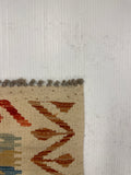 27644 - Kelim Hand-Woven/Flat-Weaved/Afghan Kelim/Carpet Modern/Nomadic Authentic/Size: 5'5" x 4'1"/165cm × 124cm