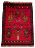26387- Khal Mohammad Afghan Hand-Knotted Authentic/Traditional/Rug/Size: 2'0" x 1'4"