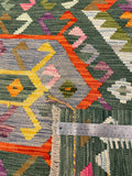 27643 - Kelim Hand-Woven/Flat-Weaved/Afghan Kelim/Carpet Modern/Nomadic Authentic/Size: 5'8" x 3'8"/173cm × 112cm