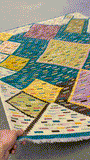 27649 - Kelim Hand-Woven/Flat-Weaved/Afghan Kelim/Carpet Modern/Nomadic Authentic/Size: 5'6" x 4'3"/168cm × 130cm