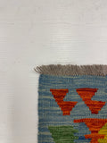 27761 - Kelim Hand-Woven/Flat-Weaved/Afghan Kelim/Carpet Modren/Nomadic Authentic/Size: 6'6" x 4'2"/198 cm ×&nbsp; 127m