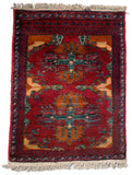 26220 - Khal Mohammad Afghan Hand-Knotted Authentic/Traditional/Rug/Size: 1'9" x 1'3"